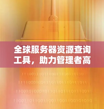 全球服务器资源查询工具，助力管理者高效配置