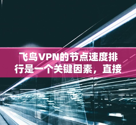 飞鸟VPN的节点速度排行是一个关键因素，直接影响用户体验和服务器资源的使用。以下是一个结构化的总结