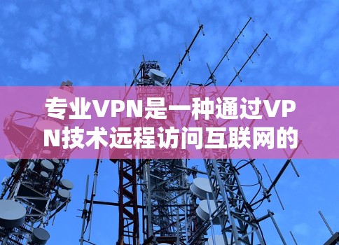 专业VPN是一种通过VPN技术远程访问互联网的服务，专为个人用户设计，旨在保护个人数据不被泄露。以下是对专业VPN的详细分析