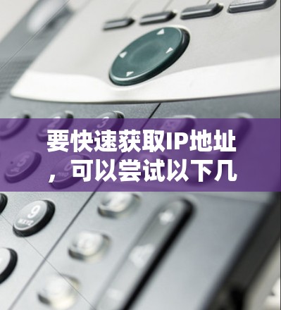 要快速获取IP地址，可以尝试以下几种方法