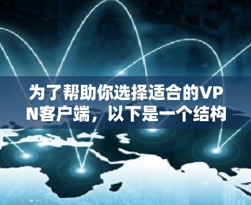 为了帮助你选择适合的VPN客户端，以下是一个结构化的指南