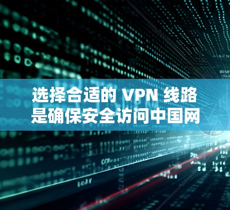 选择合适的 VPN 线路是确保安全访问中国网络的关键步骤。以下是一些详细的建议和步骤，帮助您选择最佳的 VPN 线路