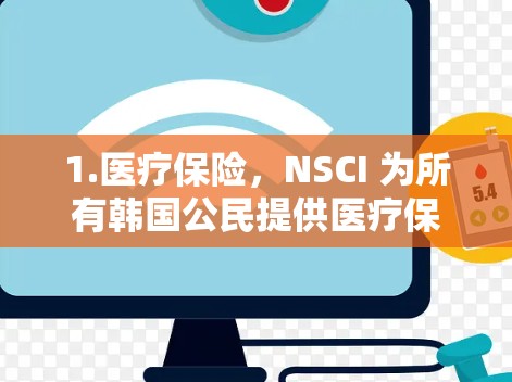 1.医疗保险，NSCI 为所有韩国公民提供医疗保险，包括门诊保险、住院保险、手术保险等