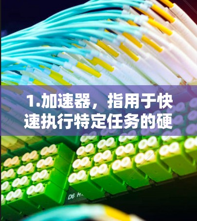 1.加速器，指用于快速执行特定任务的硬件或软件组件，如计算机的处理器、计算引擎或工业机器人的传感器