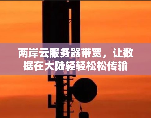 两岸云服务器带宽，让数据在大陆轻轻松松传输