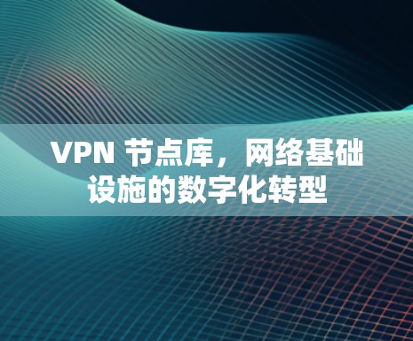 VPN 节点库，网络基础设施的数字化转型