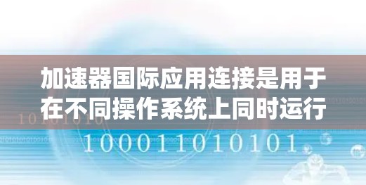 加速器国际应用连接是用于在不同操作系统上同时运行多个软件应用的工具。它通过将同一个加速器应用连接到多个平台，以提高软件的性能和稳定性。以下是一个详细且结构化的总结
