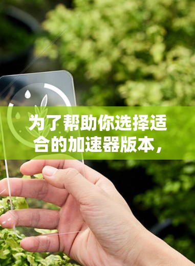 为了帮助你选择适合的加速器版本，以下是详细的步骤和建议
